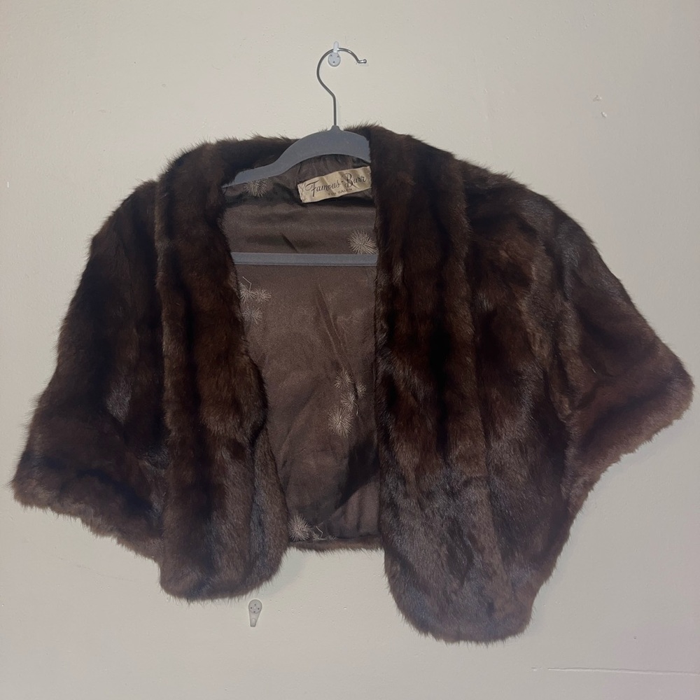 Vintage brown/chestnut Fur-Trimmed store